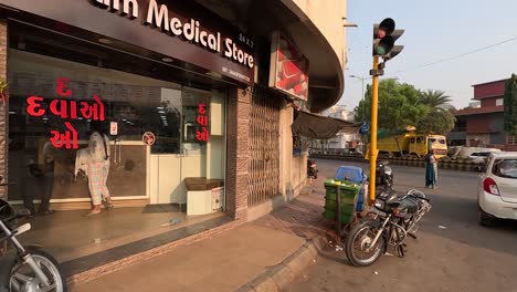 pov-shot-Lots-of-people-taking-medicine-inside-the-medical-and-lots-of-people-waiting-for-the-bus