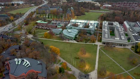 Drone-footage-of-Stockholm-University-in-November