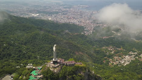 Christus-Der-Erlöser,-Rio-De-Janeiro,-Brasilien,-Filmantenne