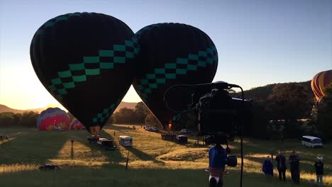 Globos-Aerostáticos-Al-Amanecer,-Lovedale,-Hunter-Valley,-Newcastle,-Nueva-Gales-Del-Sur,-Australia