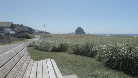 Leere-Bank-Mit-Blick-Auf-Die-Küste-Von-Oregon