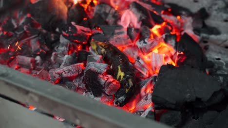 Mexikanischer-Lateinamerikanischer-Koch-Röstet-Grüne-Banane-Auf-Holzkohle-Mit-Einer-Pinzette-In-Mexiko-Restaurant