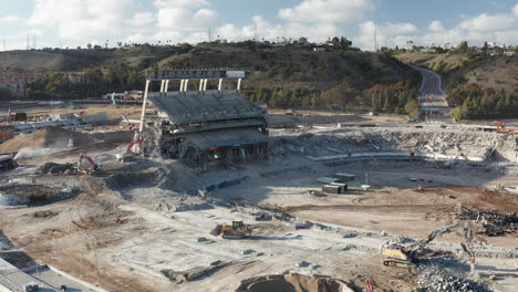 Aerial-pulls-back-to-reveal-nearly-complete-demolition-of-Qualcomm-stadium-in-San-Diego