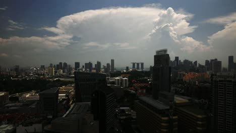 Lapso-De-Tiempo-Del-Horizonte-En-El-Centro-De-La-Ciudad-De-Singapur