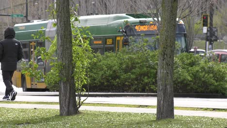 Stadtbus-Fährt-Durch-Lokale-Straßen