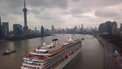 Viking-Sun-Cruise-Ship-at-Port-in-Shanghai,-China