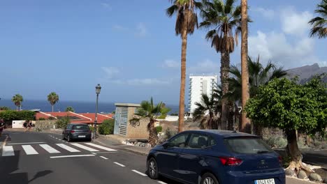 Los-Gigantes-city-during-the-day,-Tenerife-in-Spain-4K-30-fps