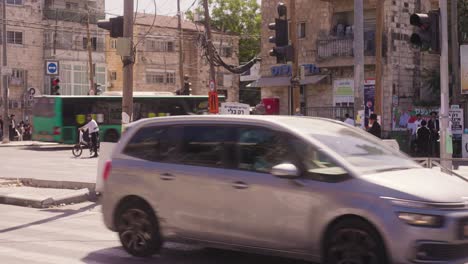 Timelapse,-Cruce-De-Peatones,-Centro-De-Jerusalén,-Israel