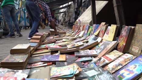 Old-books-are-being-sold-on-the-pavements-in-the-streets-of-Calcutta