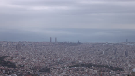 Barcelona-Panorama:-Luftaufnahme-Von-Tibidabo-Höhen