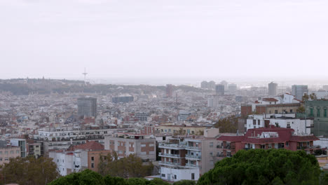 Vista-Aérea-Del-Paisaje-Urbano-De-Barcelona