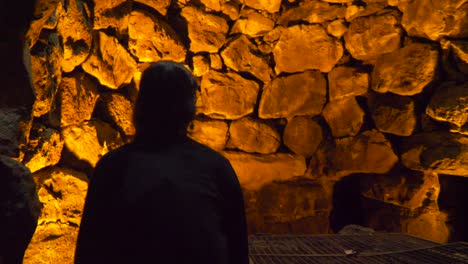 Inside-the-Nuraghe-Barumini-in-Sardinia,-Italy-Tilting-shot-on-this-ancient-and-mysterious-building