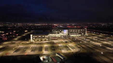 Primary-Children's-Hospital-in-Lehi,-Utah---aerial-parallax