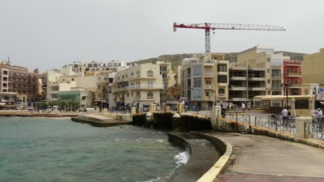 Street-View-Of-Marsalforn-Town,-Gozo