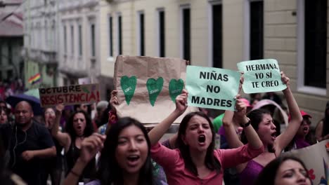 Women-and-men-holding-signs-are-protesting-in-favor-of-the-legalization-of-abortion-and-the-rejection-towards-the-violence-increase-from-men-towards-women