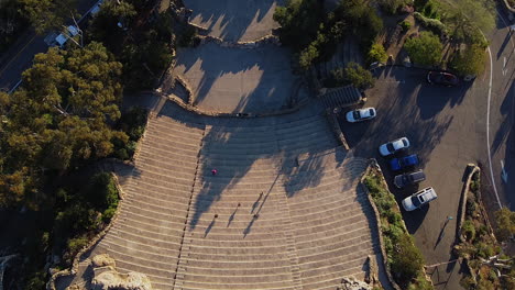 Downward-facing-view-of-tourists-walking-up-steps-at-Mount-Helix