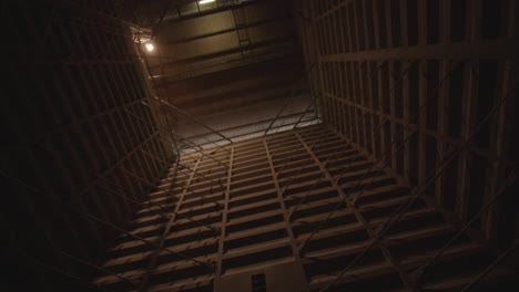 Inside-View-Looking-Up-Into-Empty-Silo-Tower-From-Ground-Floor