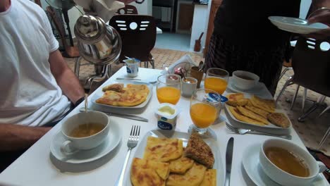 Tourist-being-served-with-a-meant-tea-in-Morocco