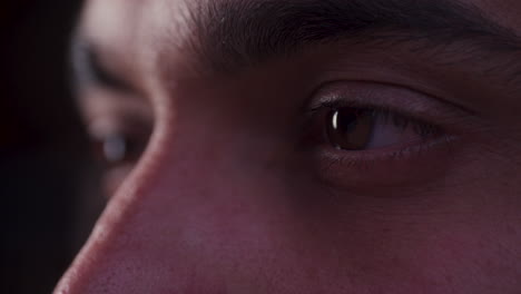 An-EXTREME-THREE-QUARTERS-CLOSEUP-SHOT-of-an-Indian-Man-Closing-His-Eyes-for-Meditation