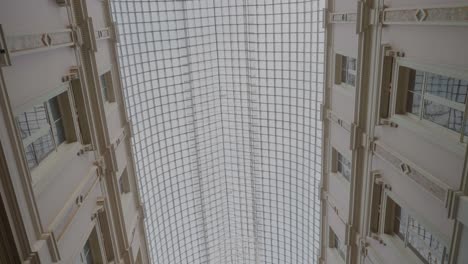 Dome-Glass-Ceiling-of-Galeries-Royale-St-Hubert-Mall,-Brussels-Belgium