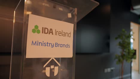 Showcasing-of-IDA-Ireland-and-Ministry-brands-on-a-podium-during-an-event