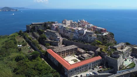 Aerial-view-over-the-Belvedere-Elsa-Morante,-beautiful-view-of-surroundings