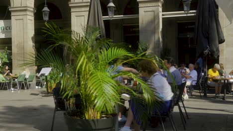 Plaça-Reial-in-Barri-Gothic-Quarter-in-Barcelona,-Spain