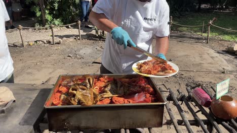 slow-motion-shot-of-cochinita-pibil-served