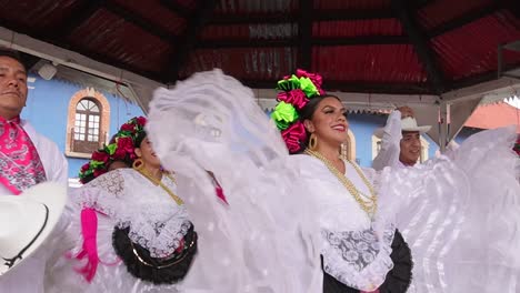 slow-motion-shot-of-traditional-dancing-couple-with-sombrero-in-mineral-del-chico-Hidalgo-Mexico