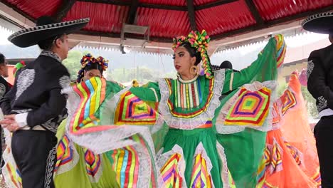 slow-motion-shot-of-public-demonstration-of-traditional-dance-in-mexico