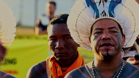 Close-up-of-an-indigenous-man-protesting-the-demarcation-of-the-Amazon