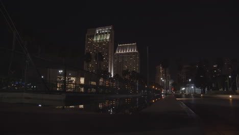 Downtown-San-Diego's-Children's-Park-at-night-with-train