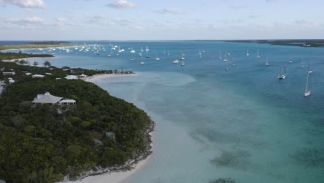 Bahamas-Landscape-above-Tropical-Islands-in-Grand-Bahama,-Aerial-Drone