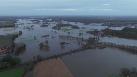 Flood-in-Lower-Saxony-Germany-all-around-the-rivers-Ems-and-Rhein