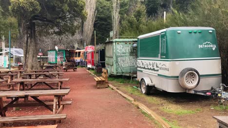 Brewery-trucks-in-Swiss-Colony,-Bariloche,-Argentina