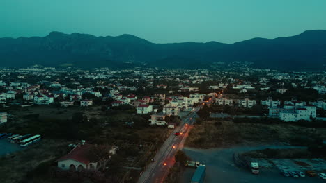 A-mountain-town-at-dusk