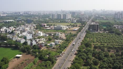 aerial-drone-shot-The-drone-camera-is-moving-forward-where-several-presidential-buildings-are-visible-and-a-large-temple-is-also-visible