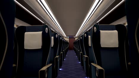 Inside-View-Of-Empty-Green-Car-Class-Hokuriku-Shinkansen-Bullet-Train