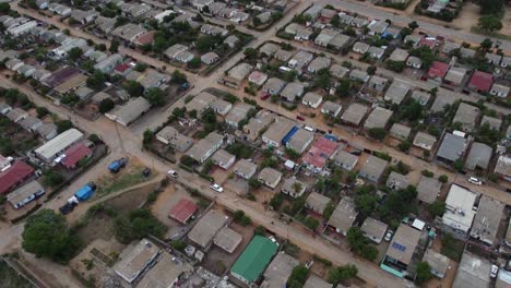 Drone-video-of-a-high-density-suburb-township-in-Bulawayo,-Zimbabwe