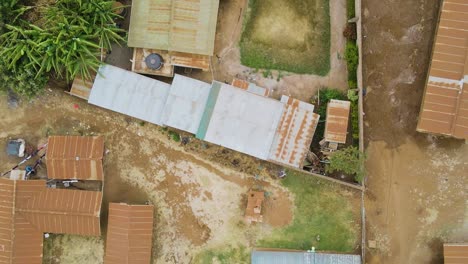 Birdseye-aerial-view-of-Loitokitok-kenya,-shanty-poor-neighborhood-of-Nairobi-suburbs,-Kenya