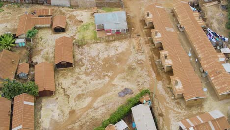 Birdseye-aerial-view-of-Loitokitok-kenya,-shanty-poor-neighborhood-of-Nairobi-suburbs,-Kenya