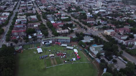 Munch-and-Sip-Food-and-Music-Festival-by-Drone-at-Queens-Sports-Club-in-Bulawayo,-Zimbabwe