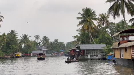 pov-shot-Lots-of-people-are-arriving-in-boats-and-lots-of-boats-lying-around