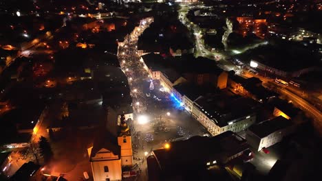 La-Ciudad-De-Svitavy-Con-Adornos-Navideños-A-Vista-De-Pájaro.