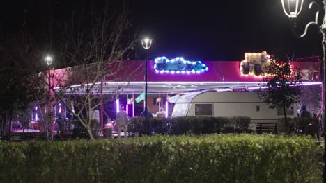 Bumper-Car-Amusement-Ride-At-Night-At-The-Carnival-In-Galati,-Romania