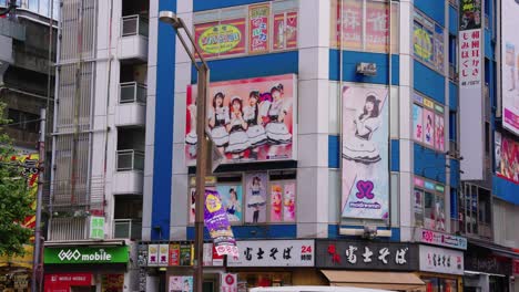 Panorámica-En-Cámara-Lenta-Hacia-La-Derecha-Sobre-La-Cultura-Otaku-En-El-Centro-De-Akihabara