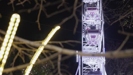 Observing-a-Ferris-Wheel-in-Motion-at-the-Park-Amid-the-Galati-National-Day-Festivities-in-Romania---Medium-Shot