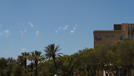 Daytime-Fireworks-In-Valletta-Central,-Near-The-Tritons'-Fountain