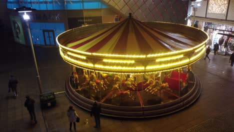 Static-shot-of-moving-children-horse-ride-at-Golden-Gallopers