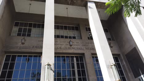 Medical-"Hospital-de-Clinicas"-Building-Entrance,-Public-Health-University-Door-at-Buenos-Aires-Argentina,-Landmark